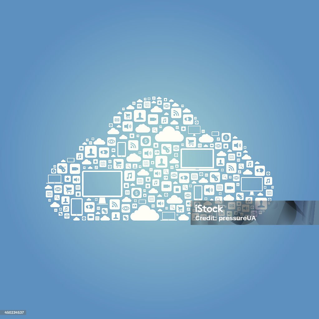 Nuage informatique concept - clipart vectoriel de Abstrait libre de droits