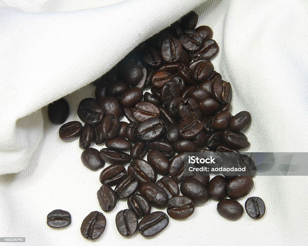 coffee bean and fabric bag food Bag Stock Photo