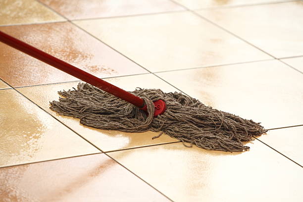 istock cleaning the floor with a mop 450235307