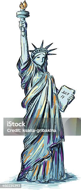 Statue Of Liberty Stock Illustration - Download Image Now - Statue of Liberty - New York City, Abstract, Blue