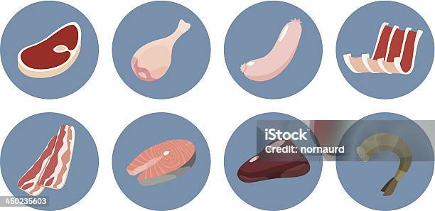 Fleisch Iconset Stock Vektor Art und mehr Bilder von Leberfleisch - Leberfleisch, Rindfleisch, Schweinefleisch