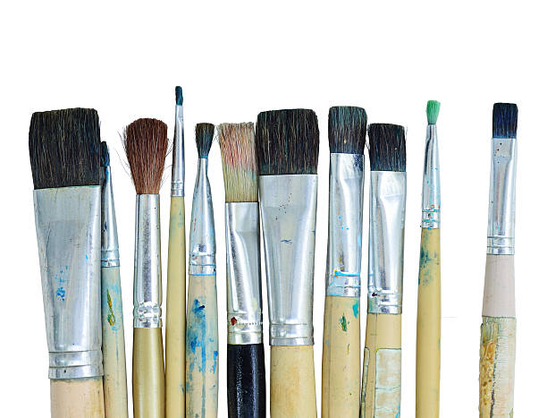 istock Varieties of painting brush isolated on white. 450236733