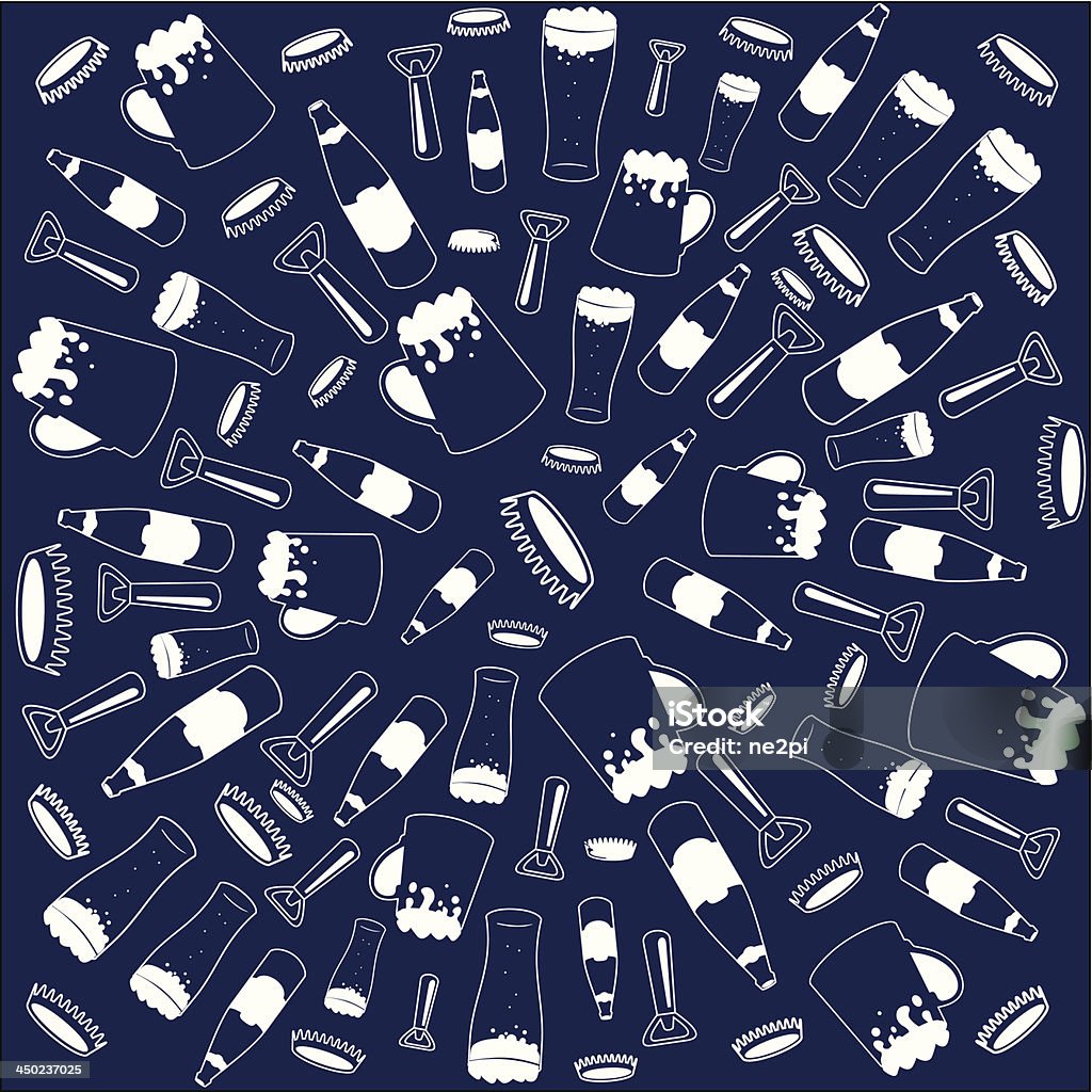 Beer pattern Beer items pattern. Fly apart from center. Alcohol - Drink stock vector