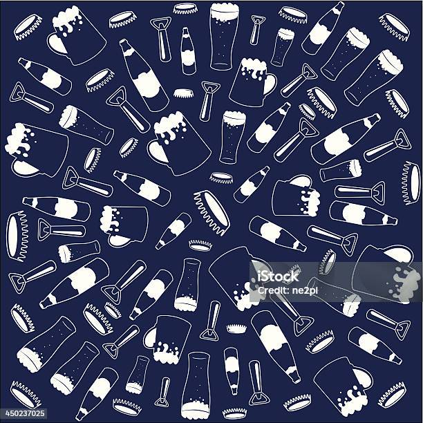 Beer Pattern Stock Illustration - Download Image Now - Alcohol - Drink, Bar - Drink Establishment, Beer - Alcohol