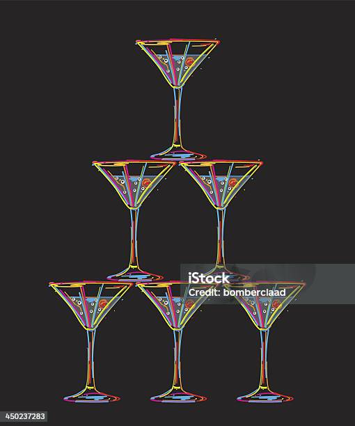 Torre Di Bicchieri Di Champagne - Immagini vettoriali stock e altre immagini di Alchol - Alchol, Bibita, Bicchiere
