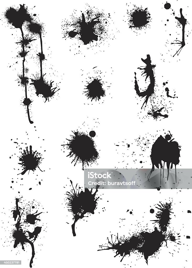 Ink splashs Ink splashs. Stains in separate layers, created by author Vector stock vector