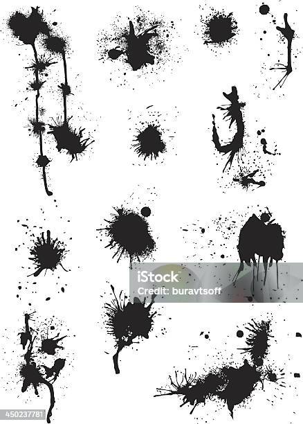 Ink Splashs Stock Illustration - Download Image Now - Vector, Backgrounds, Black Color