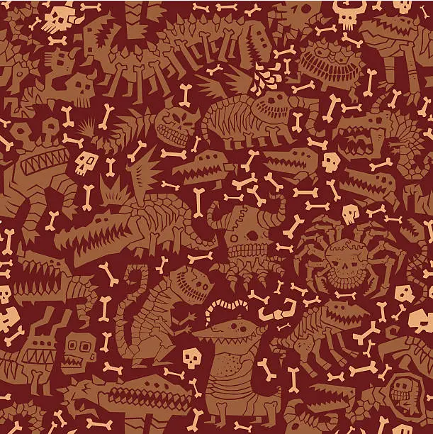 Vector illustration of Monster seamless pattern