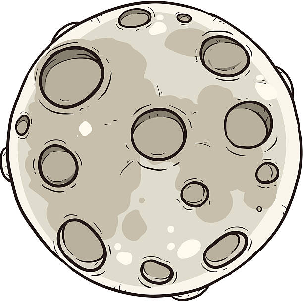 Cartoon moon vector art illustration