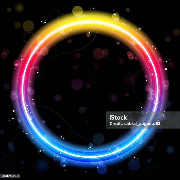 Ilustración de Alfabeto Rainbow Con Luces Glitter Con Sparkles y más Vectores Libres de Derechos de Color neón - Color neón, Iluminación de neón, Letra O