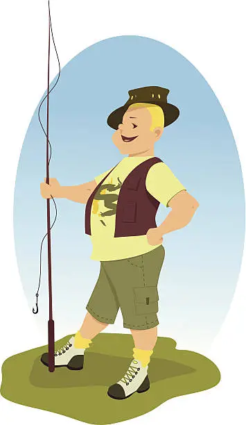 Vector illustration of Going fishing