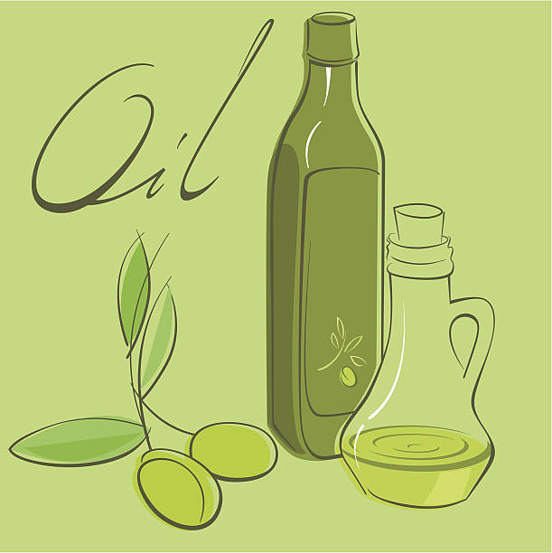 оливковое масло - cruet stock illustrations