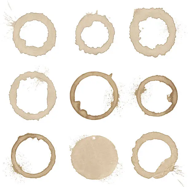 Vector illustration of vector collection of natural coffee stains