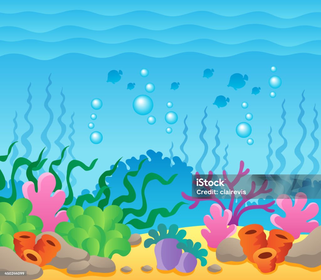 Image with undersea theme 1 Image with undersea theme 1 - vector illustration. Coral - Cnidarian stock vector