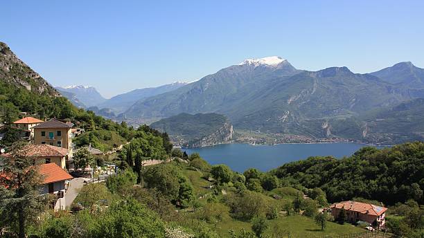 Mountain village on Lake Garda stock photo