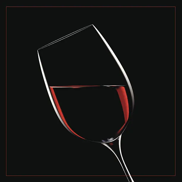 Vector illustration of Verre de vin_Glass of wine