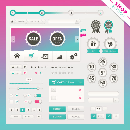 Shop Uibutton Vector Shop Edition Of Vector Ui Elements For Web And Mobile Stock ...