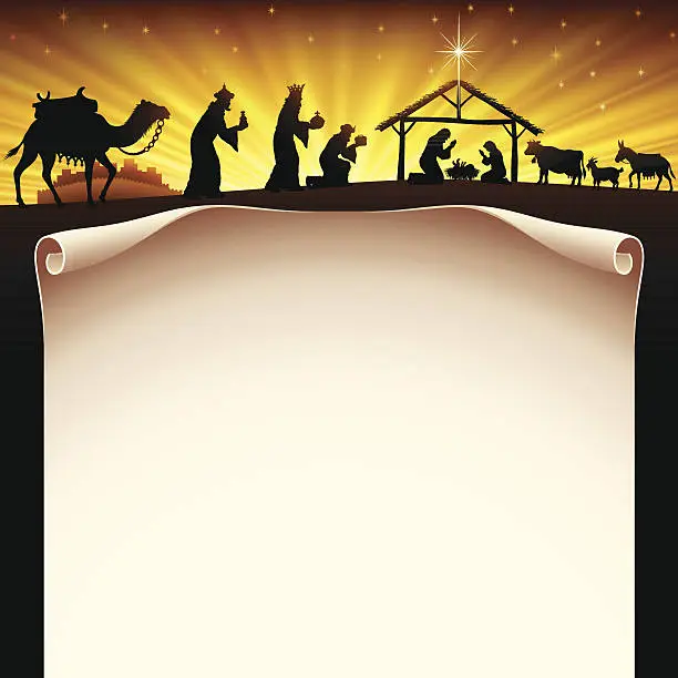 Vector illustration of Christmas Nativity Scene