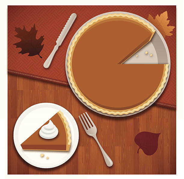 ciasto z dynią - pie pumpkin pie pumpkin portion stock illustrations