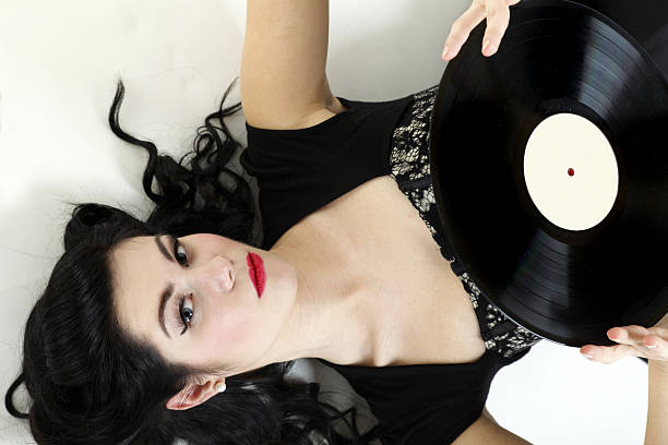 istock phonography analogue record Girl pin-up retro 450249759