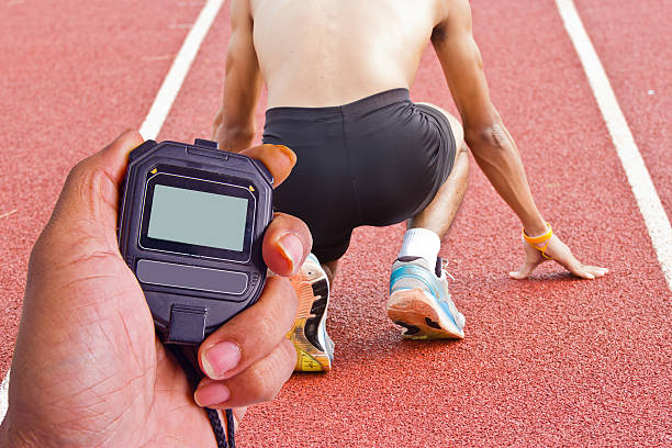 istock Male athlete all set before race starts. 450252499