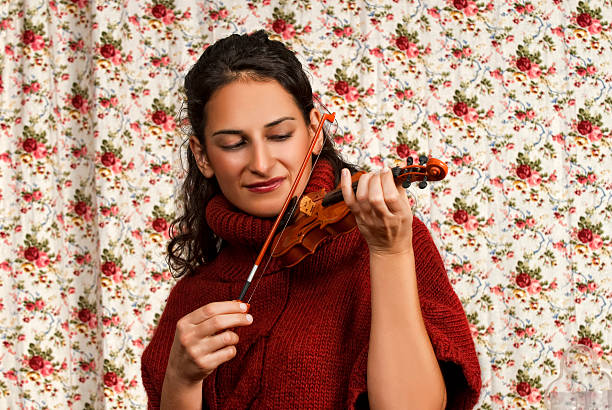 istock Woman in red over floral background 450254873