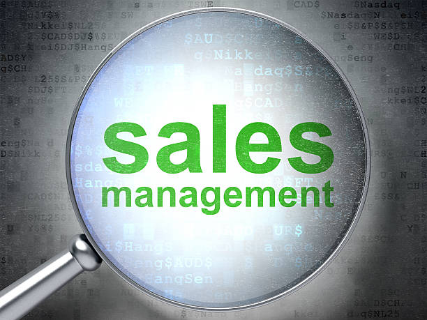 istock Advertising concept: Sales Management with optical glass 450260901