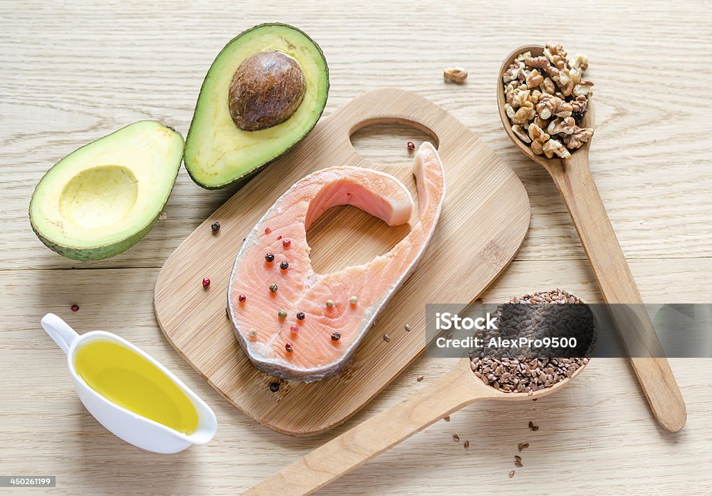 Food with unsaturated fats Acid Stock Photo