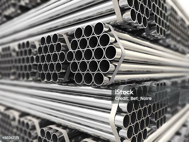 Metal Pipes Stock Photo - Download Image Now - Steel, Pipe - Tube, Tubing