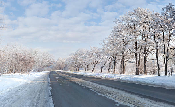 istock Beautiful winter landscape with a highway 450262629