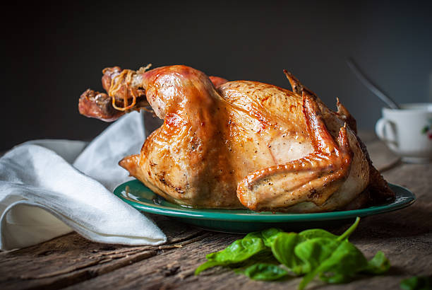 istock Chicken Grill on the Wooden Table, grey background 450263301