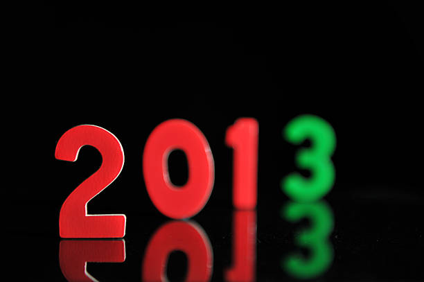 Wooden numbers show the year 2013