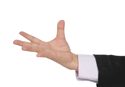 Ok gesture, Okay sign with two circled rounded fingers, isolated on white background