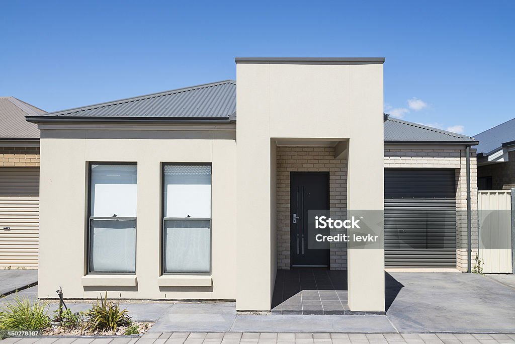 Modern Suburban House typical  facade of a modern suburban  house House Stock Photo