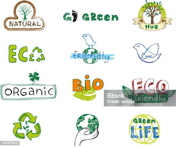 Etichette Eco - Immagini vettoriali stock e altre immagini di Affari - Affari, Albero, Ambiente