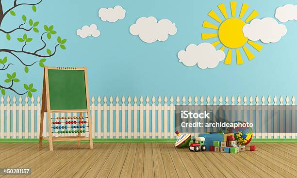 Playroom Stock Photo - Download Image Now - Abacus, Blue, Chalkboard - Visual Aid