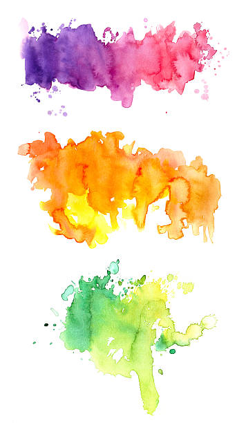 Tre acquerelli colorati - illustrazione arte vettoriale