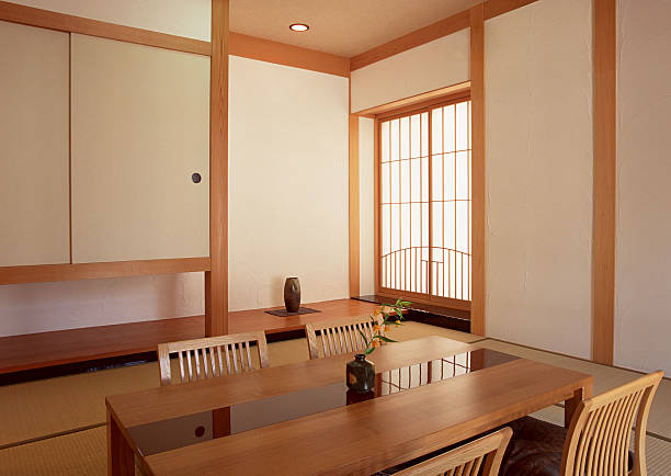 istock dining table,chairs ,pot of flower 450286305