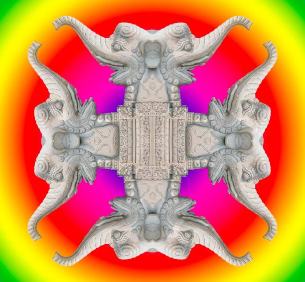 background of beautiful elephant statue for indian rangoli  festival