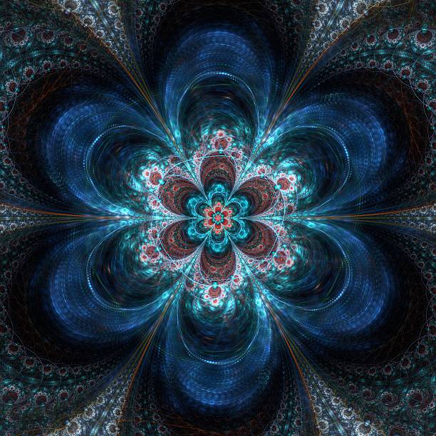 istock Abstract fractal flower on the black background 450287653