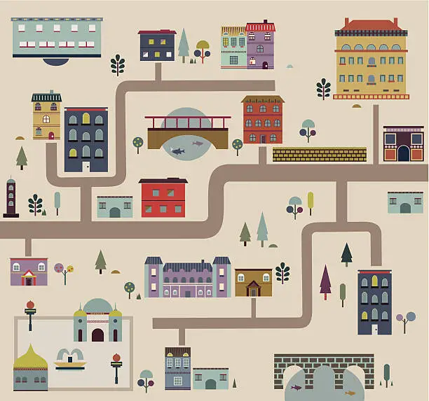 Vector illustration of Set of city streets infographics