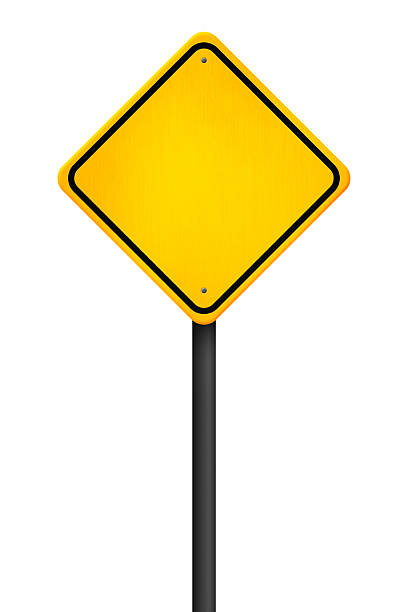 istock Yellow Traffic Sign on White Background 450299645