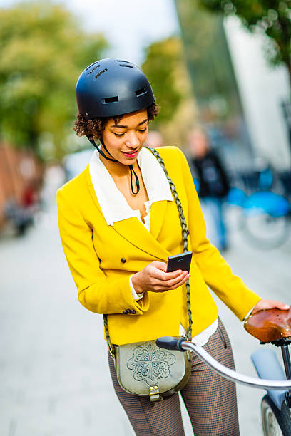 istock Woman commuting with bike 450300545