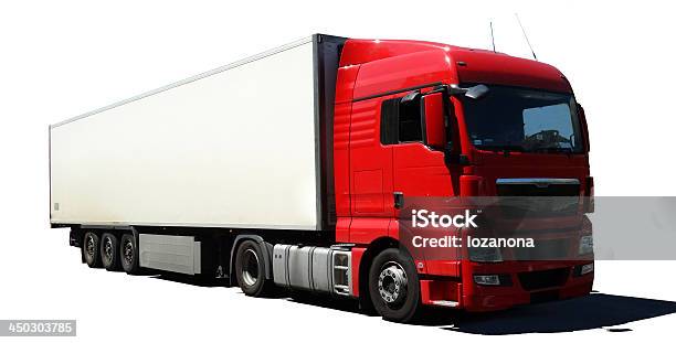 Truck Isolated With Shadow Stock Photo - Download Image Now - Cut Out, Semi-Truck, White Color