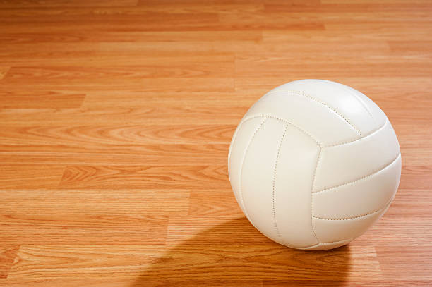 istock Volleyball on Hardwood Court 450310977