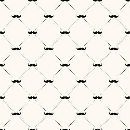 Vector seamless retro pattern, with mustache. Can be used for wallpaper, pattern fills, web page background