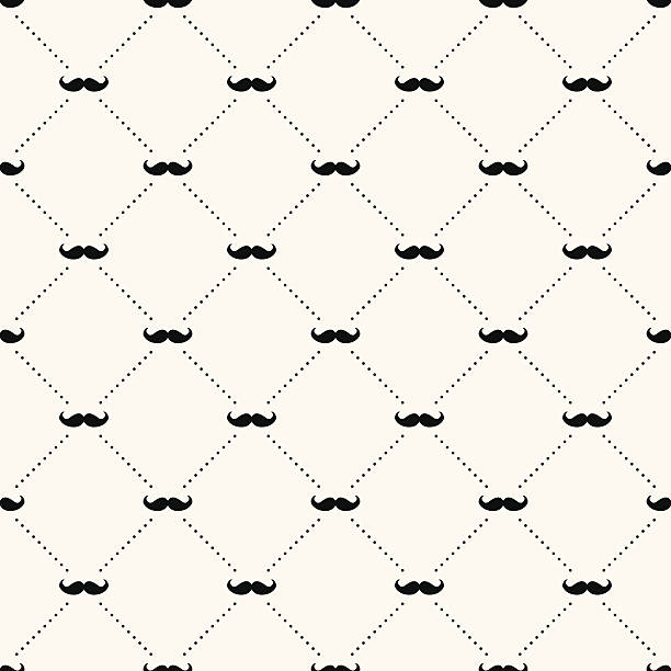 A sample background of a retro pattern of a mustache Vector seamless retro pattern, with mustache. Can be used for wallpaper, pattern fills, web page background mustache stock illustrations