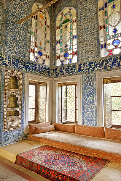 Magnificent interior design of Topkapi Palace of Istanbul Detail From Topkapi Palace Interior, Istanbul, Turkey topkapi palace stock pictures, royalty-free photos & images