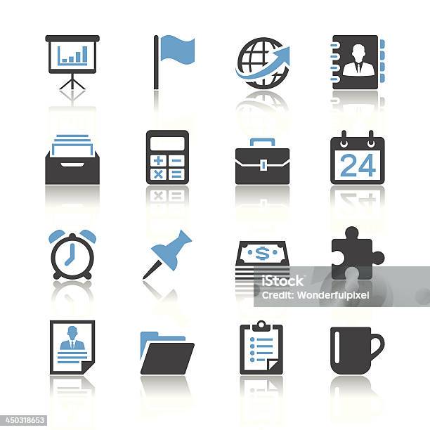 Daffaires Et De Bureau Icônesthème De Réflexion Vecteurs libres de droits et plus d'images vectorielles de Icône - Icône, Meuble classeur, Affaires