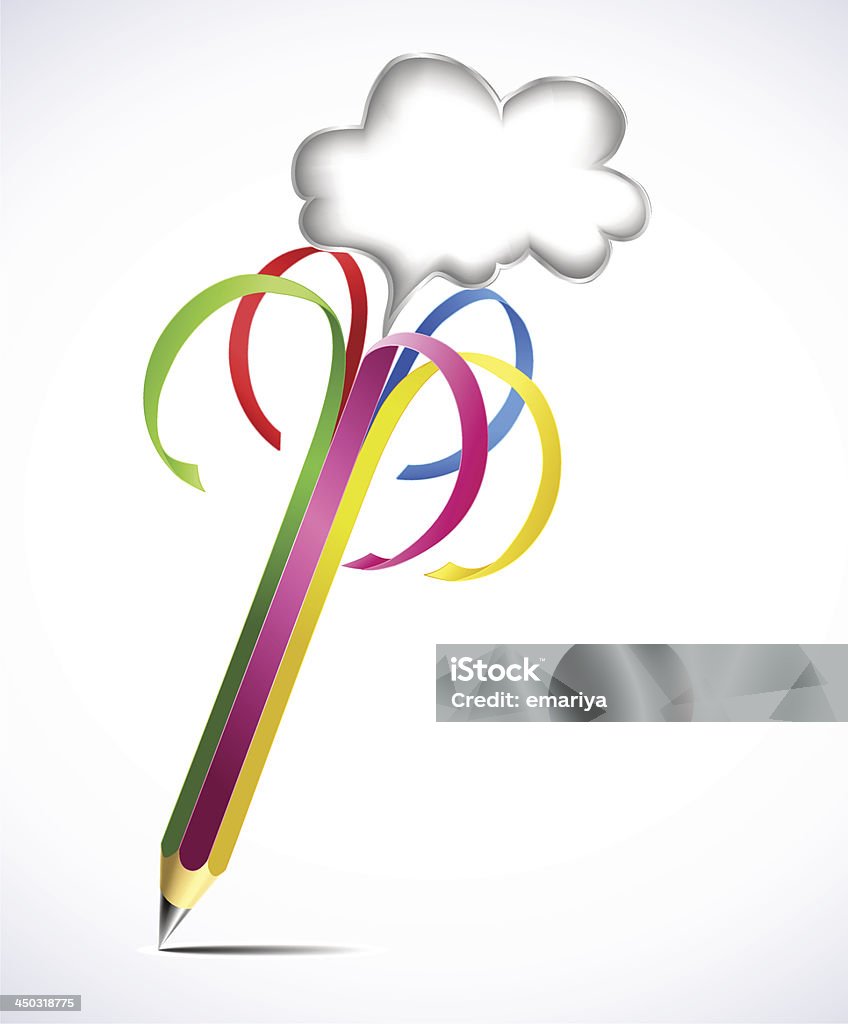 Crayon coloré avec bulles vides. Illustration - clipart vectoriel de Abstrait libre de droits